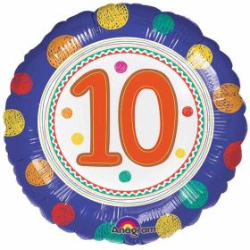 SpotOn 10th Happy Birthday Standard Foil Balloons