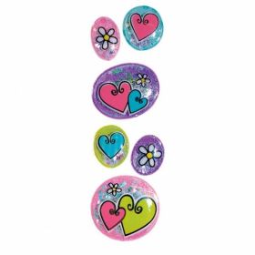 Hearts & Flowers Bubble Stickers