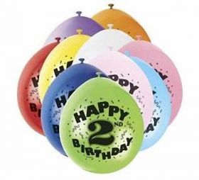 Happy 2nd Birthday Balloons pk10