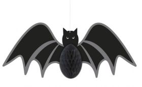 Hanging Honeycomb Bat Halloween Decoration