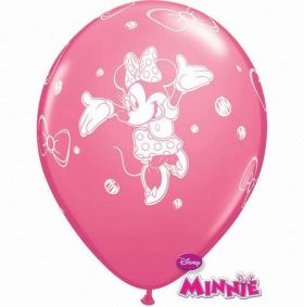 Minnie Mouse Latex Balloons, helium quality, pk6 12 ins