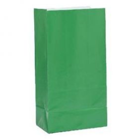 Green Paper Party Bags 12pk