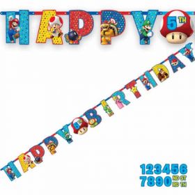 Super Mario Happy Birthday Jumbo Letter Banner