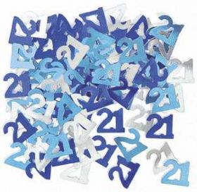Blue Glitz 21 Party Confetti