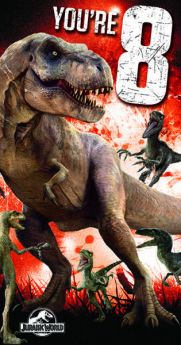 Jurassic World Age 8 Birthday Card