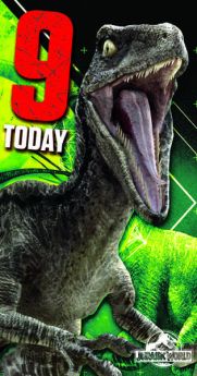 Jurassic World Age 9 Birthday Card