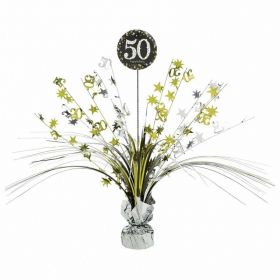 Gold & Silver Sparkling Celebration 50th Centrepiece Sprays 33cm