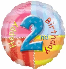  Happy 2nd Birthday Circle Foil Balloon