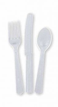 Clear Plastic Cutlery pk18