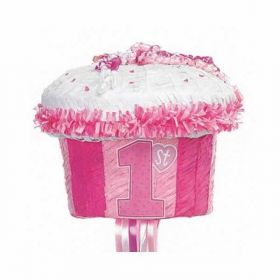 1st Cupcake Pink Party Pinata