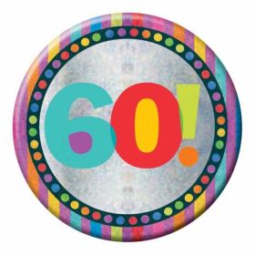 Large Holographic 60th Birthday Badge