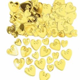  Gold Loving Hearts Embossed Confetti