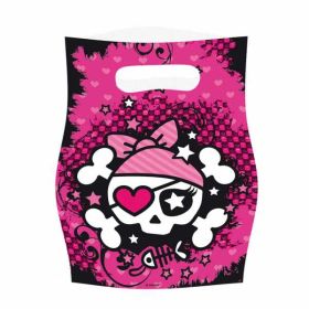 Pink Buccaneer Pirate Party Bags pk6