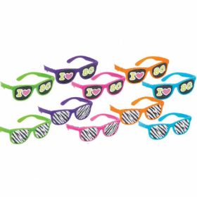 Totally 80s Glasses with Printed Lens pk10