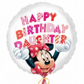Minnie Mouse Happy Birthday Daughter Standard Foil Balloon