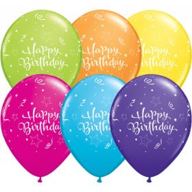 Happy Birthday Balloons with stars pk6
