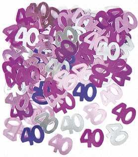 Pink Glitz 40 Party Confetti
