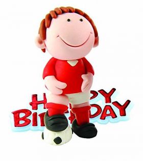 Red Footballer Figure Cake Decoration