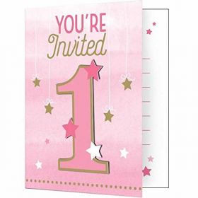 One Little Star Girl Party Invitations with attachment pk8