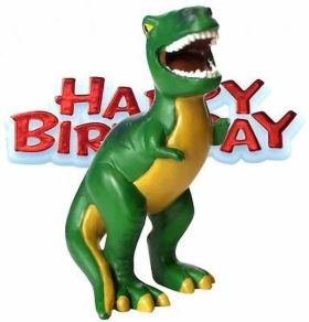 Happy Birthday Dinosaur Cake Topper Figurine