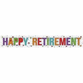 Happy Retirement Holographic Foil Banner