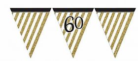 Black & Gold 60th Birthday Flag Bunting