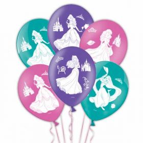 Disney Princess 4 Sides Latex Balloons pk6