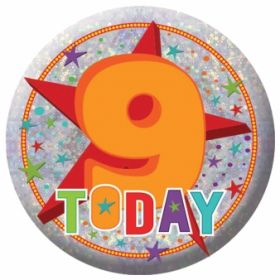 Happy 9th Birthday Holographic Badge