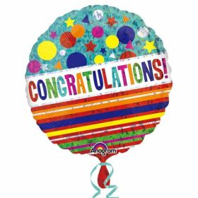 Congratulations Sparkle Standard Holographic Foil Balloon