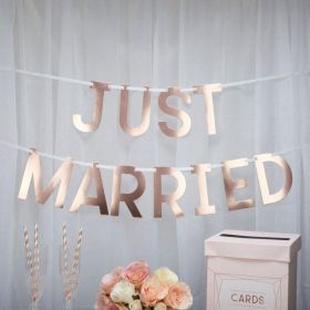 Geo Blush - Just Married Large Bunting 1.5m