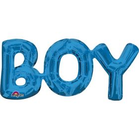 "Boy" Phrase Blue Supershape Foil Balloon