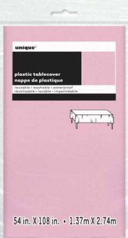 Value Lovely Pink Plastic Tablecover