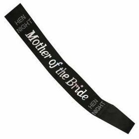 Black & Silver Mother of the Bride To Be Sash with Diamante