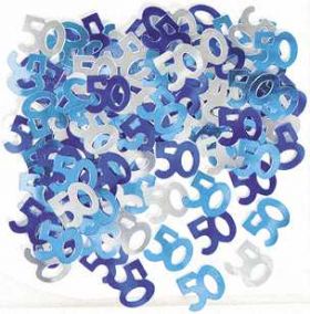 Blue Glitz 50 Party Confetti