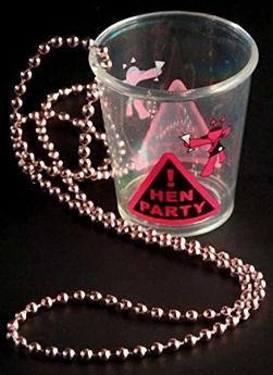 Hen Night Shot Glass on Pink Beads