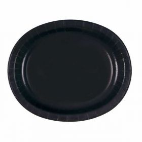 Black Oval Serving Plates pk8