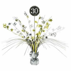 Gold & Silver Sparkling Celebration 30th Centrepiece Sprays 33cm