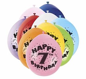 Happy 7th Birthday Balloons pk10