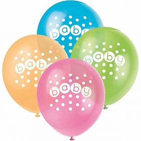 Pastel Baby Shower Baby Latex Balloons pk8