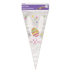 Easter Bunny Cone Shaped Cello Bags pk20