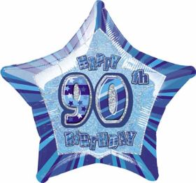 Blue Glitz Star 90 Foil Party Balloon