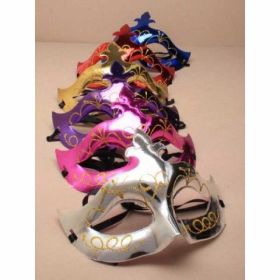 Shiny Plastic Masquerade Mask with Glitter Detail