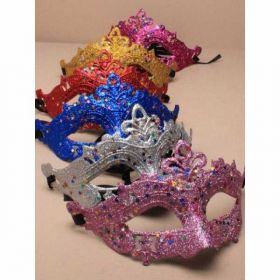 Coloured Glitter with Star Sequins Masquerade Mask