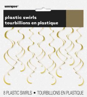 Gold Plastic Swirls pk8
