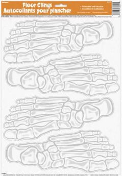 Skeleton Foot Print Floor Clings pk4