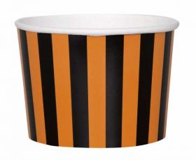 Orange & Black Striped Treat Tubs pk8