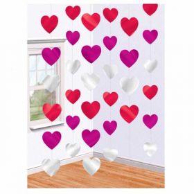 Hearts Foil String Hanging Party Decoration 