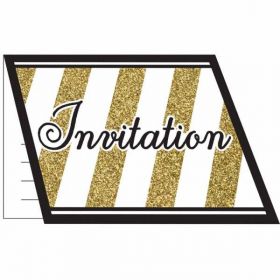 Black & Gold Invitations pk8