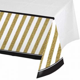 Black & Gold Plastic Tablecover