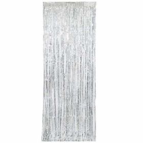 Silver Fringe Door Curtain